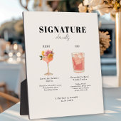 Modern Bold Font His & Hers Drinks Wedding Fotoplatte