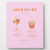 Modern Bold Font His & Hers Drinks Wedding Fotoplatte (Vorderseite)