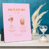 Modern Bold Font His & Hers Drinks Wedding Fotoplatte (Seite)