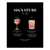 Modern Bold Font His & Hers Drinks Wedding Poster (Vorderseite)