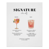 Modern Bold Font His & Hers Drinks Wedding Poster (Vorderseite)