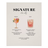 Modern Bold Font His & Hers Drinks Wedding Poster (Vorderseite)