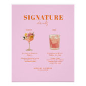 Modern Bold Font His & Hers Drinks Wedding Poster (Vorderseite)