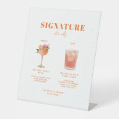 Modern Bold Font His & Hers Drinks Wedding Sockelschild (Vorderseite)