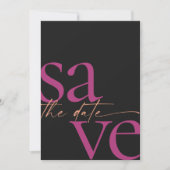 Modern Bold Foto Magenta Melon Black Save The Date (Vorderseite)