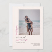 Modern Bold Foto Magenta Melon Black Save The Date (Rückseite)