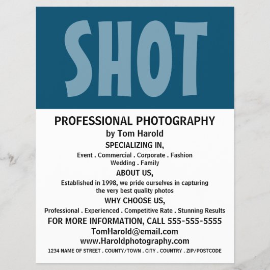 Modern Bold, Fotografy, Fotograf mieten Flyer (Vorne)