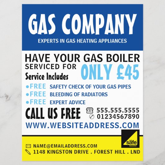 Modern Bold, Gas Engineer & Supplier Advertising Flyer (Vorne)