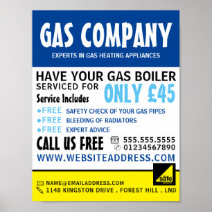 Modern Bold, Gas Engineer & Supplier Advertising Poster