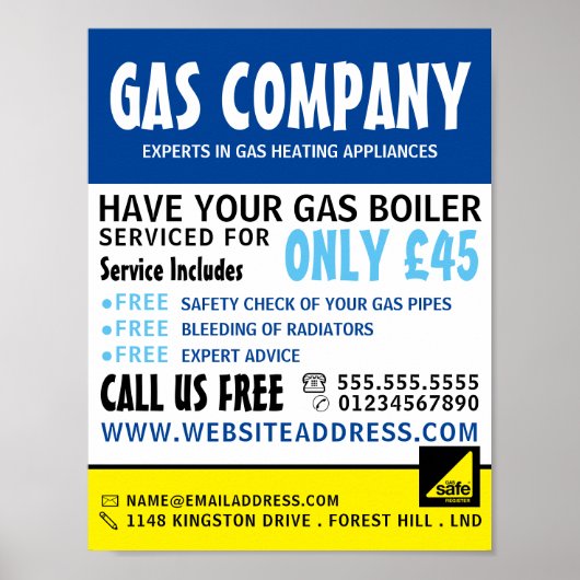 Modern Bold, Gas Engineer & Supplier Advertising Poster (Vorne)