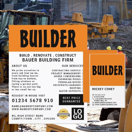 Modern Bold, Gebäude Firm, Bauwerbewerbung Flyer