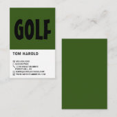 Modern Bold, Golf Club, Golfer, Golf Coach Visitenkarte (Vorne/Hinten)