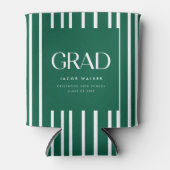 Modern Bold Graduation Party Striped Green Dosenkühler (Vorderseite)
