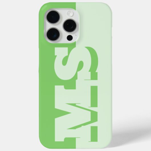 Modern Bold Green Initial Monogram Case-Mate iPhone Hülle (Rückseite)