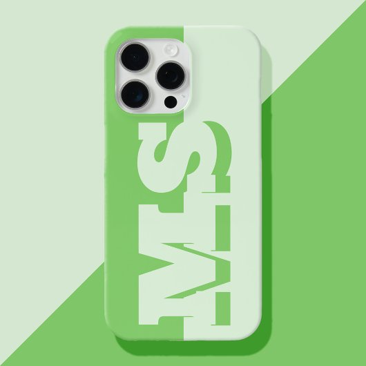Modern Bold Green Initial Monogram iPhone Hülle