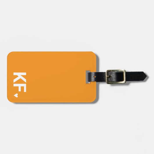 Modern Bold Initial Monogram Heart Personalized Gepäckanhänger (Vorderseite horizontal)