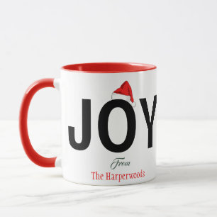 Modern Bold JOY Simple Elegante Weihnachtsfamilie Tasse