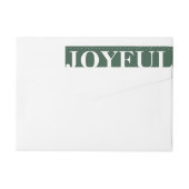 Modern Bold JOYFUL Green Wraparound Address Label (Rückseite)