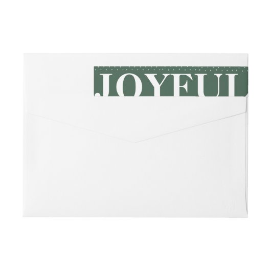 Modern Bold JOYFUL Green Wraparound Address Label (Rückseite)