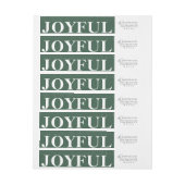 Modern Bold JOYFUL Green Wraparound Address Label (Bogen)