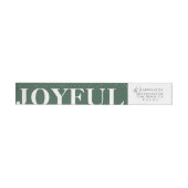 Modern Bold JOYFUL Green Wraparound Address Label (Person)