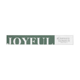 Modern Bold JOYFUL Green Wraparound Address Label