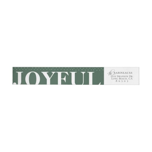 Modern Bold JOYFUL Green Wraparound Address Label (Person)