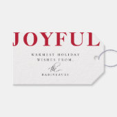 Modern Bold JOYFUL Urlaub Geschenkanhänger (Vorderseite (Horizontal))