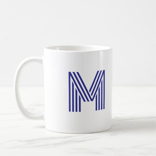 Modern Bold Monogram | Jede Farbe Kaffeetasse (Links)