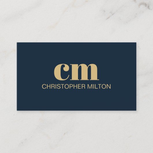 Modern Bold Monogram QR code Navy Blue Consultant Visitenkarte (Vorderseite)