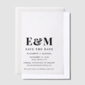 Modern Bold Monogram Save the Date Pergament Einladungen (Versetzt)