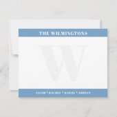 Modern Bold Monogram with Family Names Stationery Mitteilungskarte (Vorderseite)