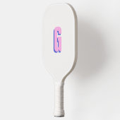 Modern bold monogrammed pink and blue pickleball schläger (Links)