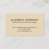 Modern Bold Navy Blue|Champagne Geometric Visitenkarte (Rückseite)