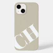 Modern Bold Oatmeller White Monogram Case-Mate iPhone Hülle (Rückseite)
