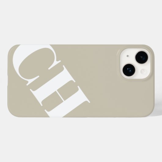Modern Bold Oatmeller White Monogram Case-Mate iPhone Hülle (Rückseite (Horizontal))