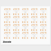 Modern Bold Orange JOYFUL Urlaub Quadratischer Aufkleber (Blatt)