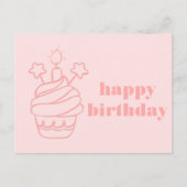 Modern Bold Pastel Pink Girly Happy Birthday Postkarte (Vorderseite)