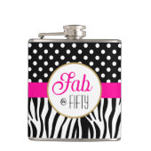 Modern Bold Pattern Fifty & Fabulous 50th Birthday Flachmann (Vorderseite)