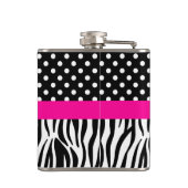 Modern Bold Pattern Fifty & Fabulous 50th Birthday Flachmann (Rückseite)