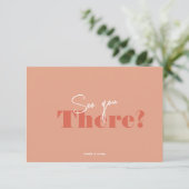 Modern bold Peach Minimalist Wedding RSVP Karte (Stehend Vorderseite)