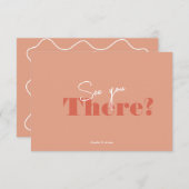 Modern bold Peach Minimalist Wedding RSVP Karte (Vorne/Hinten)