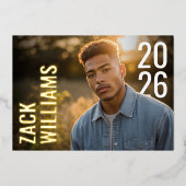 Modern Bold PhotoPop Graduation Folieneinladung (Vorderseite)