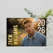 Modern Bold PhotoPop Graduation Folieneinladung (Stehend vorne)