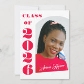 Modern Bold Pink Script Graduation Party Einladung (Vorderseite)