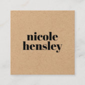 Modern Bold Professional Minimalist Rustic Kraft Quadratische Visitenkarte (Vorderseite)