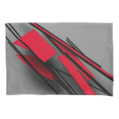 Modern Bold Red and Black Geometric / Abstrakt Kissenbezug (Vorderseite-Links)