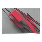 Modern Bold Red and Black Geometric / Abstrakt Kissenbezug (Vorderseite-Rechts)