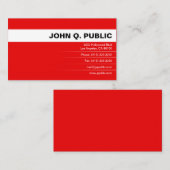 Modern Bold Red Visitenkarte (Vorne/Hinten)