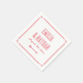 Modern Bold Retro Hand Drawn Cupid Wedding Serviette (Ecke)